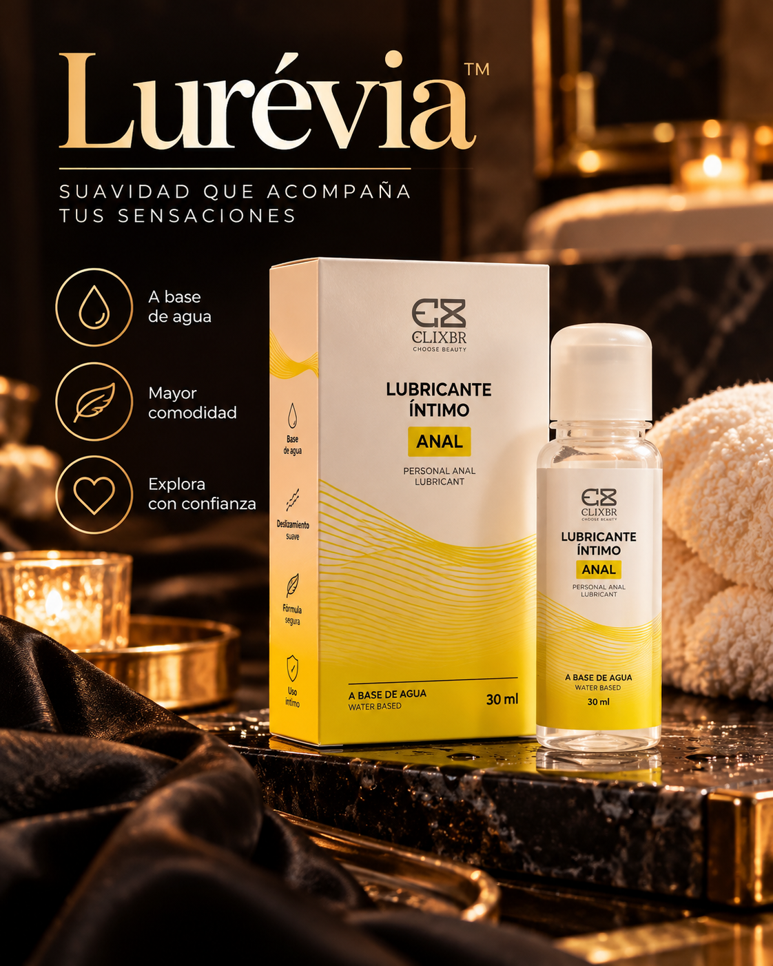 Lurévia™ Lubricante íntimo anal · Base de agua · 30 ml