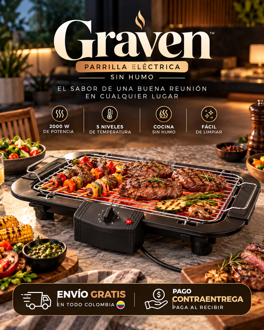 Graven Parrilla Eléctrica para mesa