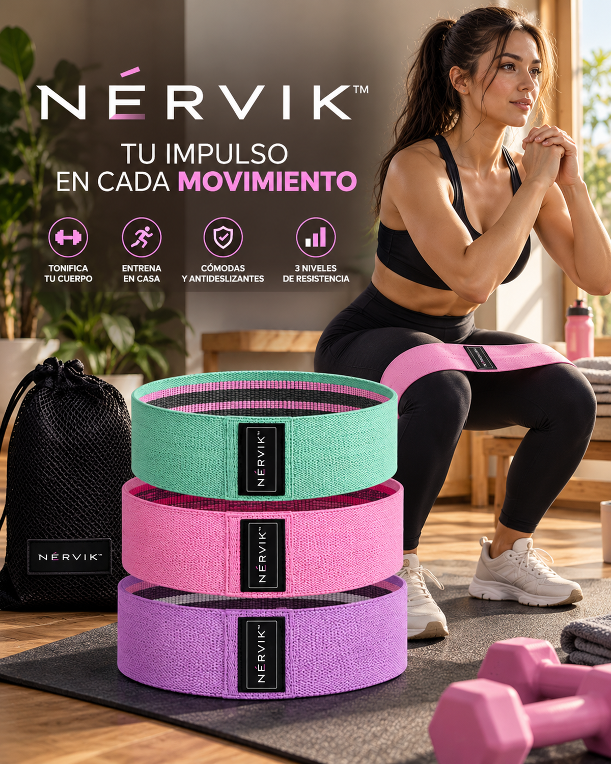 Nérvik Bandas Resistencia Tela set X 3