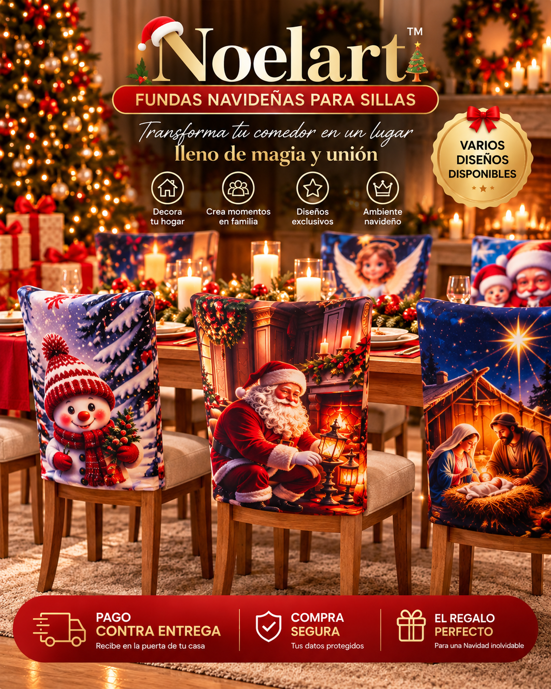 Noelart FUNDA NAVIDEÑA PARA SILLAS
