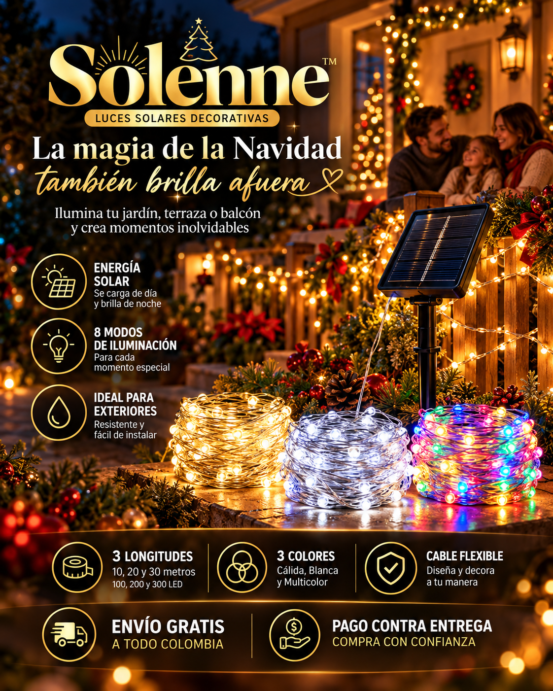 Solenne Guirnalda Energía Solar 10, 20 y 30MT