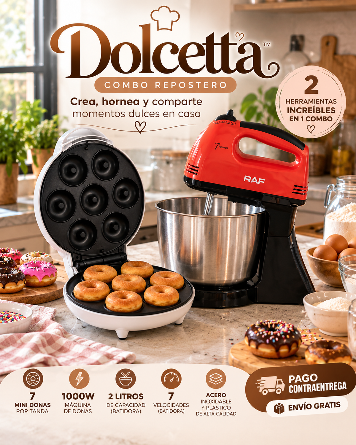 Dolcetta Batidora + Máquina para Donas