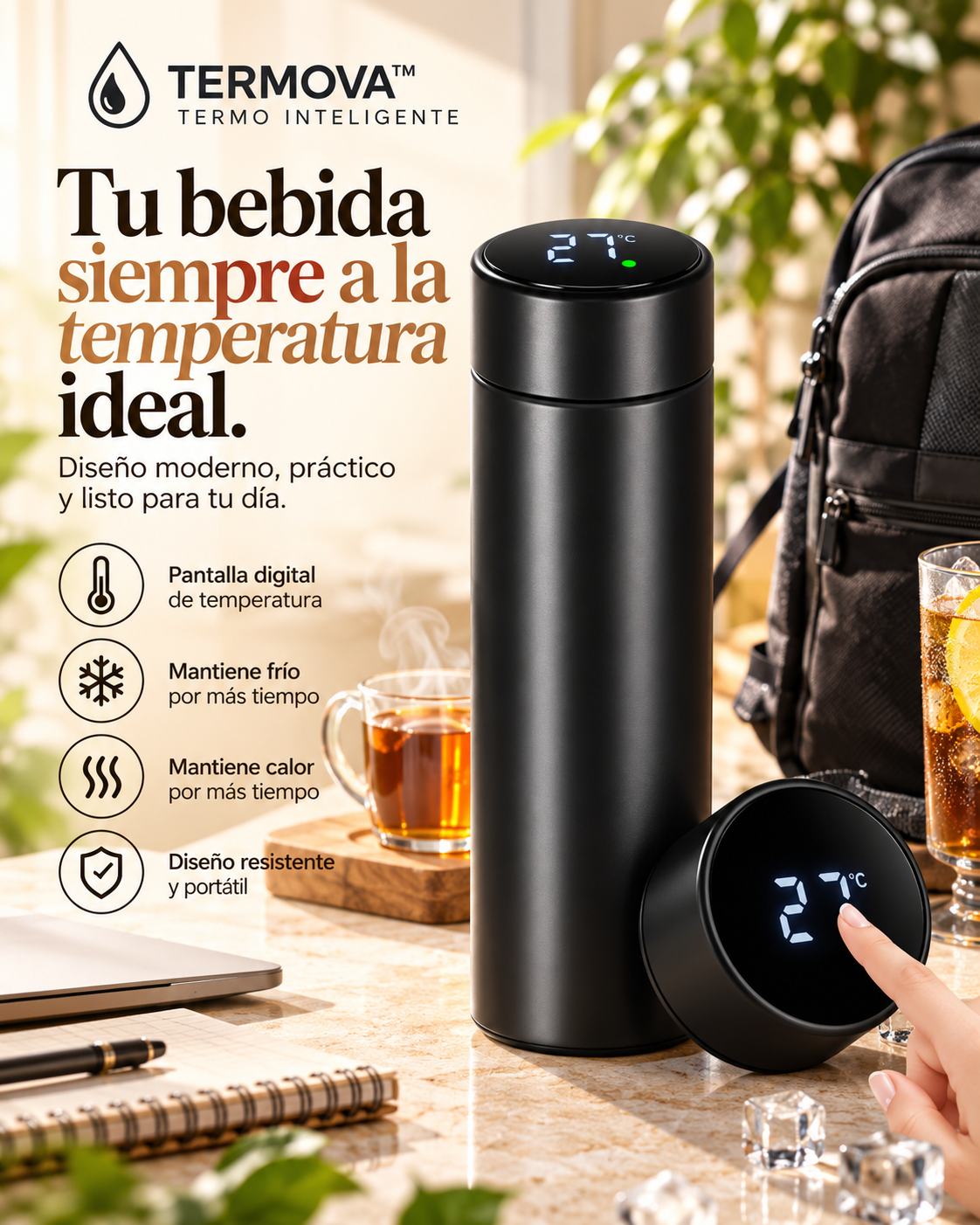 Termo Botella Inteligente Temperatura