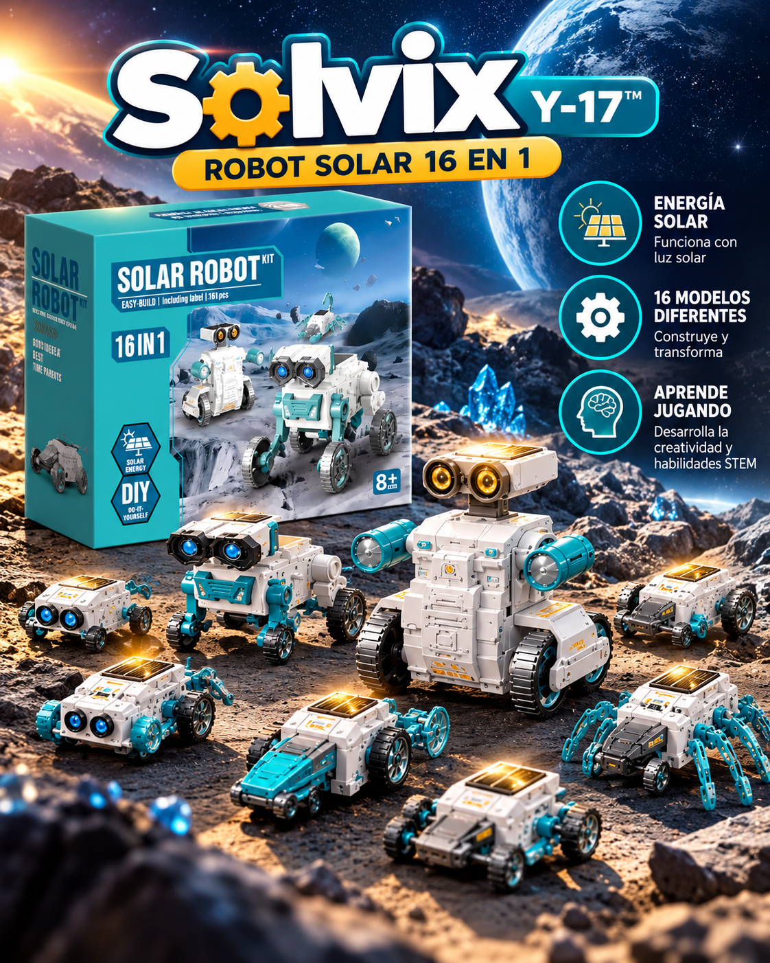 Robot Solar 16 En 1 Juguete Educativo